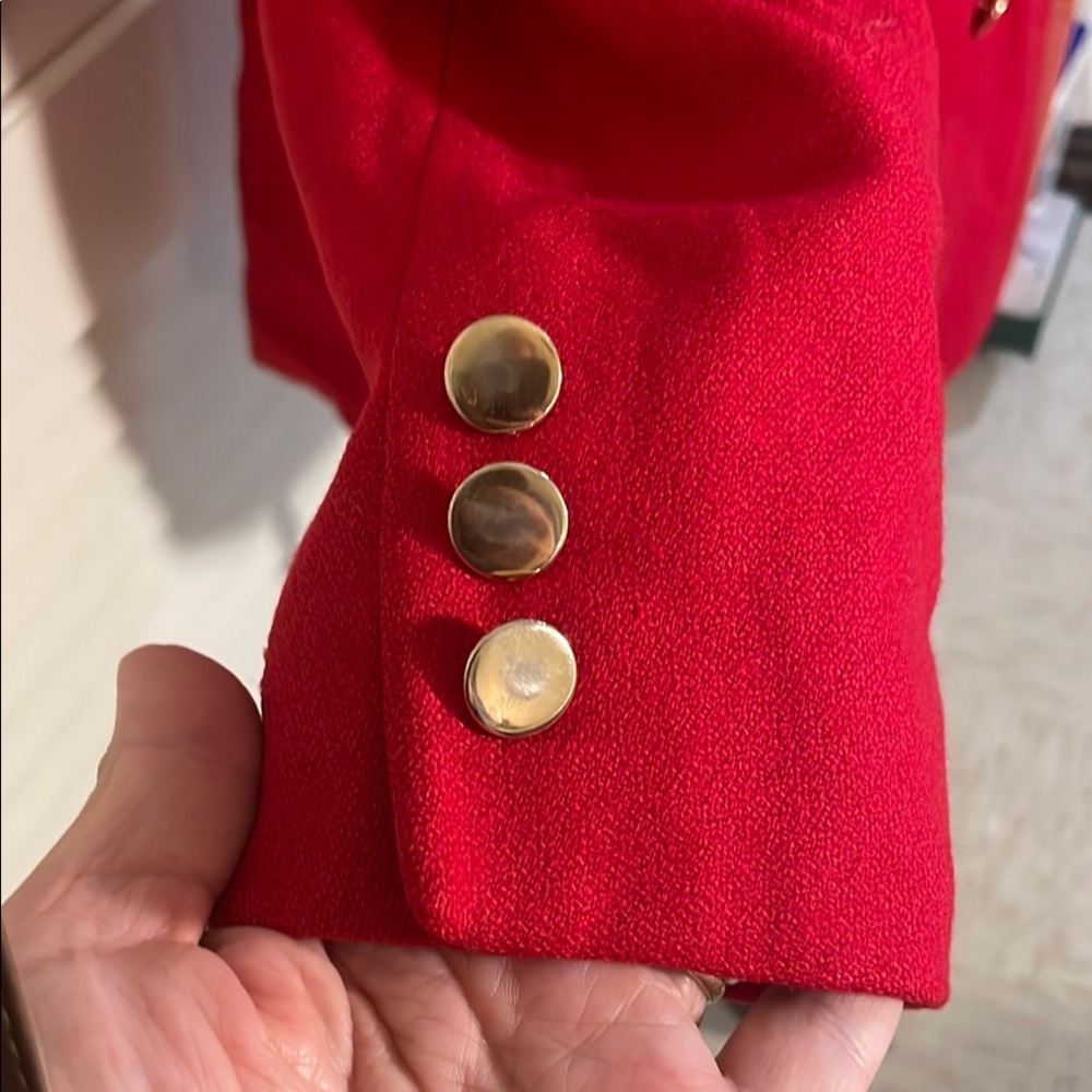 Pendleton Red And Gold Flat Button Blazer With No… - image 5